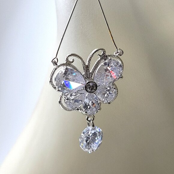 Dazzling Butterfly Crystal Drop Earring - Picture 1 of 8
